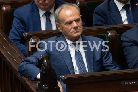  09.05.2024 WARSZAWA<br />
POSIEDZENIE SEJMU RP<br />
N/Z PREMIER DONALD TUSK<br />
FOT. MARCIN BANASZKIEWICZ/FOTONEWS  