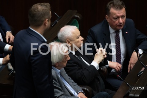  09.05.2024 WARSZAWA<br />
POSIEDZENIE SEJMU RP<br />
N/Z JAROSLAW KACZYNSKI MARIUSZ BLASZCZAK<br />
FOT. MARCIN BANASZKIEWICZ/FOTONEWS  