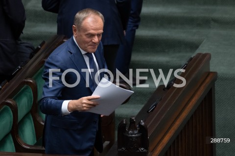  09.05.2024 WARSZAWA<br />
POSIEDZENIE SEJMU RP<br />
N/Z PREMIER DONALD TUSK<br />
FOT. MARCIN BANASZKIEWICZ/FOTONEWS  