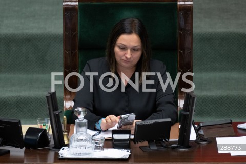  09.05.2024 WARSZAWA<br />
POSIEDZENIE SEJMU RP<br />
N/Z MONIKA WIELICHOWSKA<br />
FOT. MARCIN BANASZKIEWICZ/FOTONEWS  