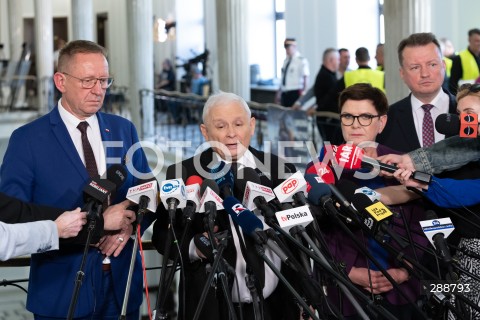  09.05.2024 WARSZAWA<br />
POSIEDZENIE SEJMU RP<br />
N/Z ROBERT TELUS JAROSLAW KACZYNSKI BEATA SZYDLO MARIUSZ BLASZCZAK<br />
FOT. MARCIN BANASZKIEWICZ/FOTONEWS  