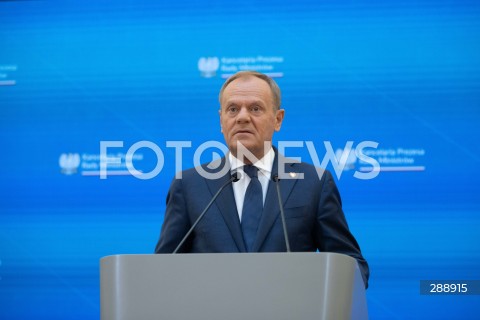  10.05.2024 WARSZAWA<br />
OGLOSZENIE PRZEZ PREMIERA ZMIAN W SKLADZIE RADY MINISTROW<br />
N/Z PREMIER DONALD TUSK<br />
FOT. ANTONI BYSZEWSKI/FOTONEWS 