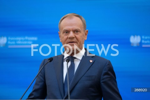  10.05.2024 WARSZAWA<br />
OGLOSZENIE PRZEZ PREMIERA ZMIAN W SKLADZIE RADY MINISTROW<br />
N/Z PREMIER DONALD TUSK<br />
FOT. ANTONI BYSZEWSKI/FOTONEWS 