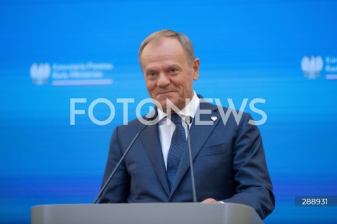  10.05.2024 WARSZAWA<br />
OGLOSZENIE PRZEZ PREMIERA ZMIAN W SKLADZIE RADY MINISTROW<br />
N/Z PREMIER DONALD TUSK<br />
FOT. ANTONI BYSZEWSKI/FOTONEWS 