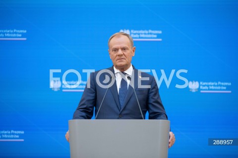  10.05.2024 WARSZAWA<br />
OGLOSZENIE PRZEZ PREMIERA ZMIAN W SKLADZIE RADY MINISTROW<br />
N/Z PREMIER DONALD TUSK<br />
FOT. ANTONI BYSZEWSKI/FOTONEWS 