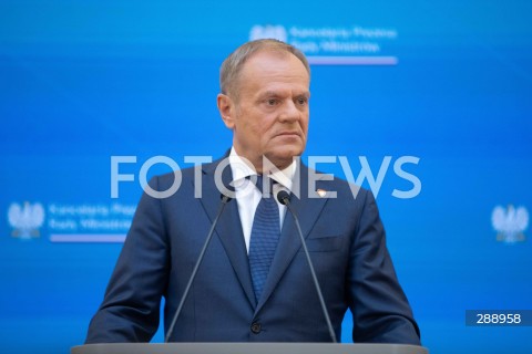  10.05.2024 WARSZAWA<br />
OGLOSZENIE PRZEZ PREMIERA ZMIAN W SKLADZIE RADY MINISTROW<br />
N/Z PREMIER DONALD TUSK<br />
FOT. ANTONI BYSZEWSKI/FOTONEWS 