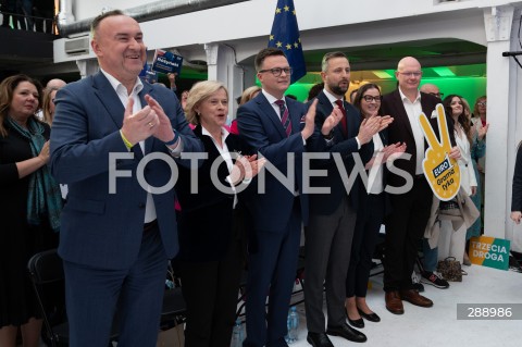  11.05.2024 WARSZAWA<br />
KONWENCJA WYBORCZA TRZECIEJ DROGI<br />
WYBORY DO PARLAMENTU EUROPEJSKIEGO<br />
N/Z MICHAL KOBOSKO BOZENA ZELAZOWSKA SZYMON HOLOWNIA WLADYSLAW KOSINIAK KAMYSZ WIOLETA TOMCZAK MICHAL GRAMATYKA<br />
FOT. MARCIN BANASZKIEWICZ/FOTONEWS  