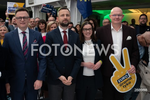  11.05.2024 WARSZAWA<br />
KONWENCJA WYBORCZA TRZECIEJ DROGI<br />
WYBORY DO PARLAMENTU EUROPEJSKIEGO<br />
N/Z SZYMON HOLOWNIA WLADYSLAW KOSINIAK KAMYSZ WIOLETA TOMCZAK MICHAL GRAMATYKA<br />
FOT. MARCIN BANASZKIEWICZ/FOTONEWS  