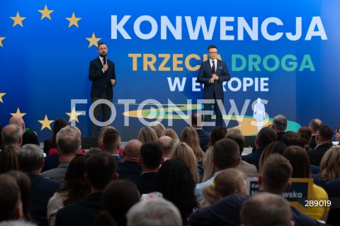  11.05.2024 WARSZAWA<br />
KONWENCJA WYBORCZA TRZECIEJ DROGI<br />
WYBORY DO PARLAMENTU EUROPEJSKIEGO<br />
N/Z WLADYSLAW KOSINIAK KAMYSZ SZYMON HOLOWNIA<br />
FOT. MARCIN BANASZKIEWICZ/FOTONEWS  