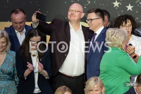  11.05.2024 WARSZAWA<br />
KONWENCJA WYBORCZA TRZECIEJ DROGI<br />
WYBORY DO PARLAMENTU EUROPEJSKIEGO<br />
N/Z MICHAL GRAMATYKA SZYMON HOLOWNIA<br />
FOT. MARCIN BANASZKIEWICZ/FOTONEWS  