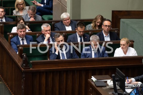  15.05.2024 WARSZAWA<br />
POSIEDZENIE SEJMU RP<br />
N/Z TOMASZ SIEMONIAK WLADYSLAW KOSINIAK KAMYSZ JAN GRABIEC ANDRZEJ DOMANSKI KRZYSZTOF GAWKOWSKI BARBARA NOWACKA<br />
FOT. MARCIN BANASZKIEWICZ/FOTONEWS  