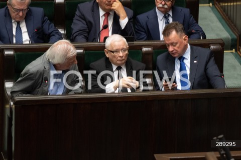  15.05.2024 WARSZAWA<br />
POSIEDZENIE SEJMU RP<br />
N/Z RYSZARD TERLECKI JAROSLAW KACZYNSKI MARIUSZ BLASZCZAK<br />
FOT. MARCIN BANASZKIEWICZ/FOTONEWS  