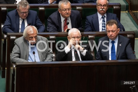  15.05.2024 WARSZAWA<br />
POSIEDZENIE SEJMU RP<br />
N/Z RYSZARD TERLECKI JAROSLAW KACZYNSKI MARIUSZ BLASZCZAK<br />
FOT. MARCIN BANASZKIEWICZ/FOTONEWS  