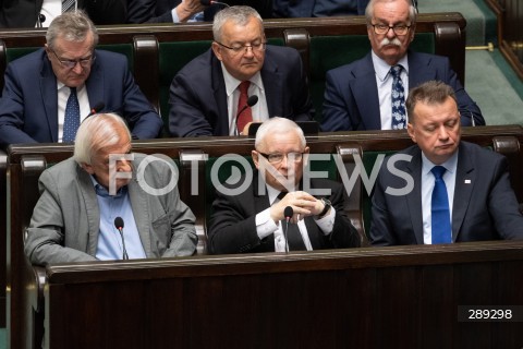  15.05.2024 WARSZAWA<br />
POSIEDZENIE SEJMU RP<br />
N/Z RYSZARD TERLECKI JAROSLAW KACZYNSKI MARIUSZ BLASZCZAK<br />
FOT. MARCIN BANASZKIEWICZ/FOTONEWS  