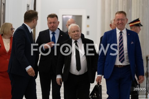  15.05.2024 WARSZAWA<br />
POSIEDZENIE SEJMU RP<br />
N/Z RAFAL BOCHENEK JAROSLAW KACZYNSKI MARIUSZ BLASZCZAK ROBERT TELUS<br />
FOT. MARCIN BANASZKIEWICZ/FOTONEWS  