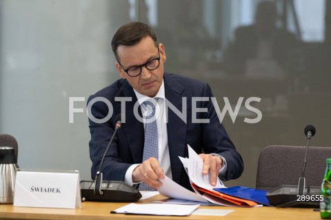  29.05.2024 WARSZAWA<br />
POSIEDZENIE SEJMOWEJ KOMISJI SLEDCZEJ DS. AFERY WIZOWEJ<br />
N/Z MATEUSZ MORAWIECKI<br />
FOT. MARCIN BANASZKIEWICZ/FOTONEWS  