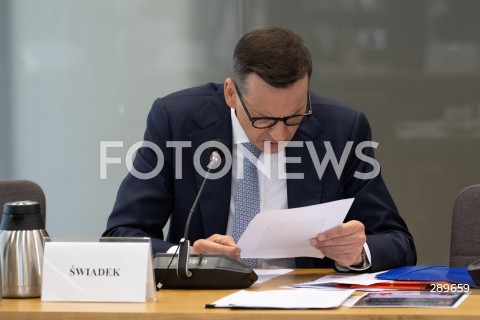  29.05.2024 WARSZAWA<br />
POSIEDZENIE SEJMOWEJ KOMISJI SLEDCZEJ DS. AFERY WIZOWEJ<br />
N/Z MATEUSZ MORAWIECKI<br />
FOT. MARCIN BANASZKIEWICZ/FOTONEWS  