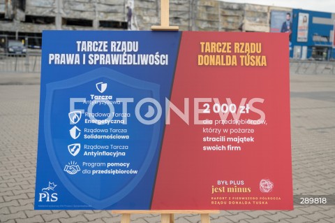  04.06.2024 WARSZAWA<br />
KONFERENCJA PRASOWA POLITYKOW PIS PRZED CENTRUM HANDLOWYM MARYWILSKA 44<br />
N/Z TABLICA TARCZE RZADU<br />
FOT. MARCIN BANASZKIEWICZ/FOTONEWS  