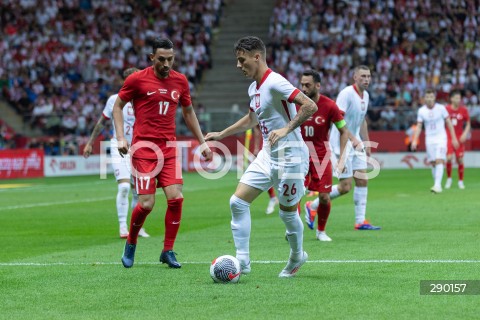  10.06.2024 WARSZAWA<br />
MECZ TOWARSZYSKI POLSKA - TURCJA NA PGE NARODOWYM W WARSZAWIE<br />
N/Z KAAN AYHAN KACPER URBANSKI<br />
FOT. ANTONI BYSZEWSKI/FOTONEWS 