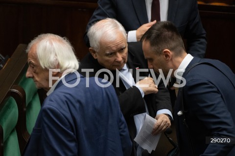  14.06.2024 WARSZAWA<br />
13. POSIEDZENIE SEJMU RP<br />
N/Z JAROSLAW KACZYNSKI JANUSZ KOWALSKI<br />
FOT. MARCIN BANASZKIEWICZ/FOTONEWS  