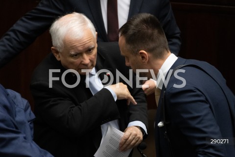  14.06.2024 WARSZAWA<br />
13. POSIEDZENIE SEJMU RP<br />
N/Z JAROSLAW KACZYNSKI JANUSZ KOWALSKI<br />
FOT. MARCIN BANASZKIEWICZ/FOTONEWS  