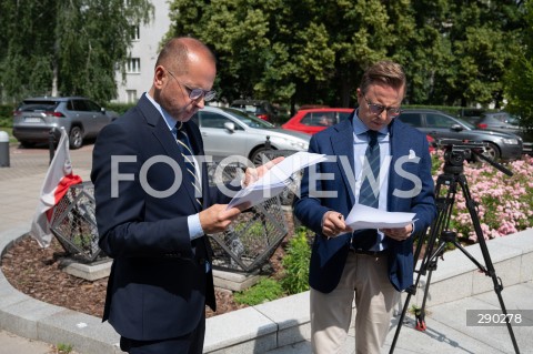  14.06.2024 WARSZAWA<br />
KONFERENCJA PRASOWA DARIUSZA JONSKIEGO I MICHALA SZCZERBY<br />
N/Z MICHAL SZCZERBA DARIUSZ JONSKI<br />
FOT. MARCIN BANASZKIEWICZ/FOTONEWS  