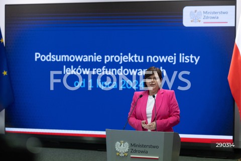  17.06.2024 WARSZAWA<br />
KONFERENCJA PRASOWA MINISTER ZDROWIA IZABELI LESZCZYNY NT. NOWEJ LISTY LEKOW REFUNDOWANYCH<br />
N/Z IZABELA LESZCZYNA<br />
FOT. ANTONI BYSZEWSKI/FOTONEWS 