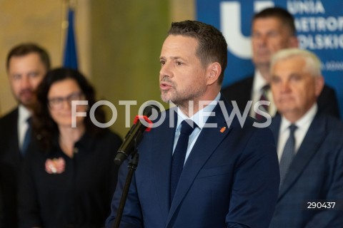  18.06.2024 WARSZAWA<br />
KONFERENCJA PRASOWA PREZYDENTOW MIAST WCHODZACYCH W SKLAD UNII METROPOLII POLSKICH<br />
N/Z RAFAL TRZASKOWSKI<br />
FOT. ANTONI BYSZEWSKI/FOTONEWS 