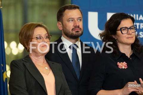  18.06.2024 WARSZAWA<br />
KONFERENCJA PRASOWA PREZYDENTOW MIAST WCHODZACYCH W SKLAD UNII METROPOLII POLSKICH<br />
N/Z ALEKSANDER MISZALSKI ALEKSANDRA DULKIEWICZ<br />
FOT. ANTONI BYSZEWSKI/FOTONEWS 