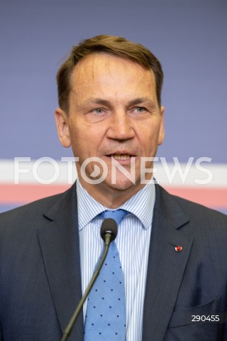  25.06.2024 WARSZAWA<br />
KONFERENCJA PRASOWA MINISTROW SPRAW ZAGRANICZNYCH POLSKI I SZWECJI<br />
PRESS CONFERENCE OF THE FOREIGN MINISTERS OF POLAND AND SWEDEN<br />
N/Z RADOSLAW SIKORSKI<br />
FOT. MARCIN BANASZKIEWICZ/FOTONEWS  