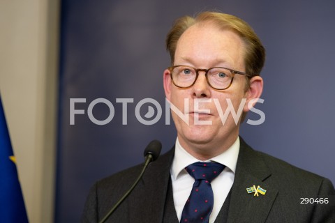  25.06.2024 WARSZAWA<br />
KONFERENCJA PRASOWA MINISTROW SPRAW ZAGRANICZNYCH POLSKI I SZWECJI<br />
PRESS CONFERENCE OF THE FOREIGN MINISTERS OF POLAND AND SWEDEN<br />
N/Z TOBIAS BILLSTROM<br />
FOT. MARCIN BANASZKIEWICZ/FOTONEWS  