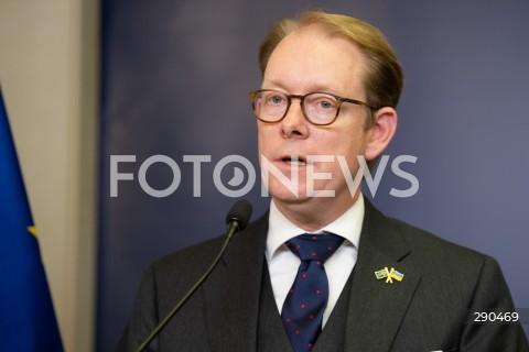  25.06.2024 WARSZAWA<br />
KONFERENCJA PRASOWA MINISTROW SPRAW ZAGRANICZNYCH POLSKI I SZWECJI<br />
PRESS CONFERENCE OF THE FOREIGN MINISTERS OF POLAND AND SWEDEN<br />
N/Z TOBIAS BILLSTROM<br />
FOT. MARCIN BANASZKIEWICZ/FOTONEWS  