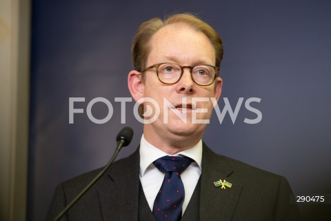  25.06.2024 WARSZAWA<br />
KONFERENCJA PRASOWA MINISTROW SPRAW ZAGRANICZNYCH POLSKI I SZWECJI<br />
PRESS CONFERENCE OF THE FOREIGN MINISTERS OF POLAND AND SWEDEN<br />
N/Z TOBIAS BILLSTROM<br />
FOT. MARCIN BANASZKIEWICZ/FOTONEWS  