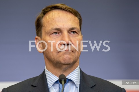  25.06.2024 WARSZAWA<br />
KONFERENCJA PRASOWA MINISTROW SPRAW ZAGRANICZNYCH POLSKI I SZWECJI<br />
PRESS CONFERENCE OF THE FOREIGN MINISTERS OF POLAND AND SWEDEN<br />
N/Z RADOSLAW SIKORSKI<br />
FOT. MARCIN BANASZKIEWICZ/FOTONEWS  