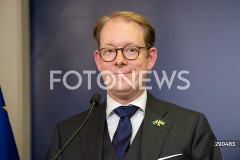  25.06.2024 WARSZAWA<br />
KONFERENCJA PRASOWA MINISTROW SPRAW ZAGRANICZNYCH POLSKI I SZWECJI<br />
PRESS CONFERENCE OF THE FOREIGN MINISTERS OF POLAND AND SWEDEN<br />
N/Z TOBIAS BILLSTROM<br />
FOT. MARCIN BANASZKIEWICZ/FOTONEWS  