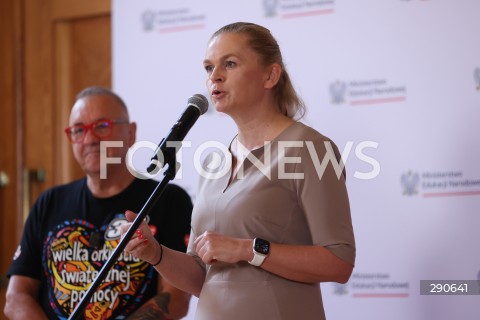  02.07.2024 WARSZAWA<br />
KONFERENCJA PRASOWA DOT. WSPOLPRACY MEN I WOSP W ZAKRESIE NAUKI PIERWSZEJ POMOCY W SZKOLACH<br />
N/Z BARBARA NOWACKA<br />
FOT. ANTONI BYSZEWSKI/FOTONEWS 