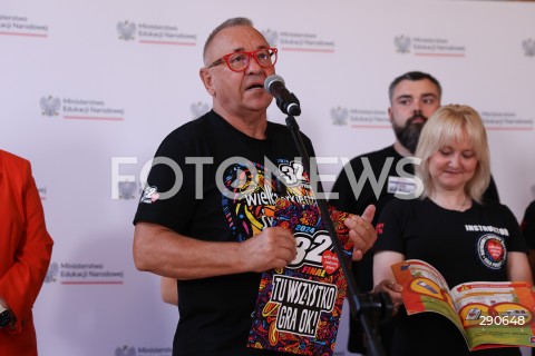  02.07.2024 WARSZAWA<br />
KONFERENCJA PRASOWA DOT. WSPOLPRACY MEN I WOSP W ZAKRESIE NAUKI PIERWSZEJ POMOCY W SZKOLACH<br />
N/Z JERZY JUREK OWSIAK<br />
FOT. ANTONI BYSZEWSKI/FOTONEWS 