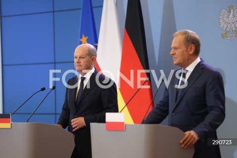  02.07.2024 WARSZAWA<br />
KONFERENCJA PRASOWA PREMIERA DONALDA TUSKA ORAZ KANCLERZA NIEMIEC OLAFA SCHOLZA<br />
N/Z OLAF SCHOLZ DONALD TUSK<br />
FOT. ANTONI BYSZEWSKI/FOTONEWS 