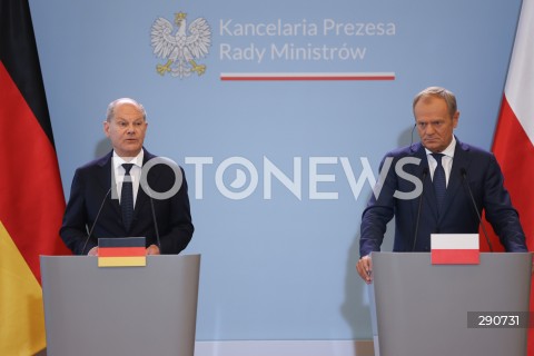  02.07.2024 WARSZAWA<br />
KONFERENCJA PRASOWA PREMIERA DONALDA TUSKA ORAZ KANCLERZA NIEMIEC OLAFA SCHOLZA<br />
N/Z OLAF SCHOLZ DONALD TUSK<br />
FOT. ANTONI BYSZEWSKI/FOTONEWS 