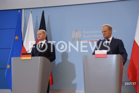 Konferencja premiera Donalda Tuska i kanclerza Niemiec Olafa Scholza w Warszawie