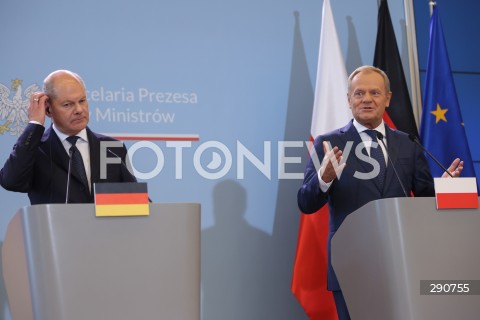  02.07.2024 WARSZAWA<br />
KONFERENCJA PRASOWA PREMIERA DONALDA TUSKA ORAZ KANCLERZA NIEMIEC OLAFA SCHOLZA<br />
N/Z OLAF SCHOLZ DONALD TUSK<br />
FOT. ANTONI BYSZEWSKI/FOTONEWS 