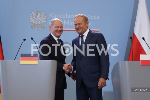  02.07.2024 WARSZAWA<br />
KONFERENCJA PRASOWA PREMIERA DONALDA TUSKA ORAZ KANCLERZA NIEMIEC OLAFA SCHOLZA<br />
N/Z OLAF SCHOLZ DONALD TUSK<br />
FOT. ANTONI BYSZEWSKI/FOTONEWS 