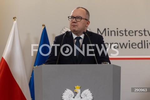  11.07.2024 WARSZAWA<br />
KONFERENCJA PRASOWA MINISTRA SPRAWIEDLIWOSCI ADAMA BODNARA I PELNOMOCNIKA DS. BIEGLYCH SADOWYCH  TADEUSZA TOMASZEWSKIEGO<br />
N/Z ADAM BODNAR<br />
FOT. ANTONI BYSZEWSKI/FOTONEWS 