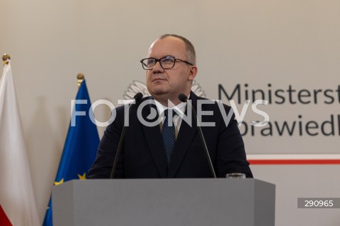  11.07.2024 WARSZAWA<br />
KONFERENCJA PRASOWA MINISTRA SPRAWIEDLIWOSCI ADAMA BODNARA I PELNOMOCNIKA DS. BIEGLYCH SADOWYCH  TADEUSZA TOMASZEWSKIEGO<br />
N/Z ADAM BODNAR<br />
FOT. ANTONI BYSZEWSKI/FOTONEWS 