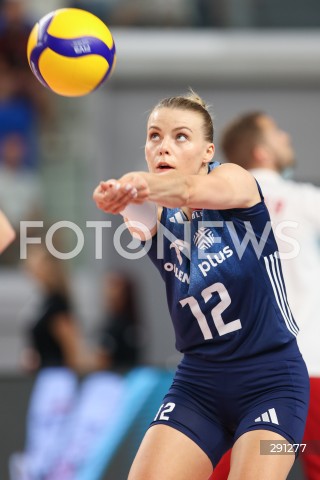  18.07.2024 MIELEC <br />
SIATKOWKA KOBIET <br />
MEMORIAL AGATY MROZ - OLSZEWSKIEJ <br />
MECZ POLSKA - FRANCJA ( POLAND - FRANCE ) <br />
N/Z ALEKSANDRA SZCZYGLOWSKA SYLWETKA <br />
 