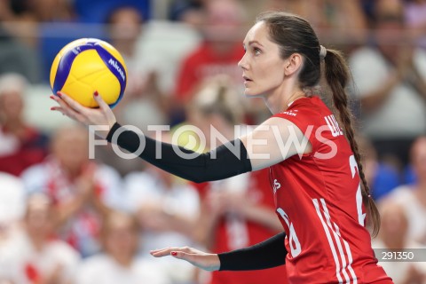  18.07.2024 MIELEC <br />
SIATKOWKA KOBIET <br />
MEMORIAL AGATY MROZ - OLSZEWSKIEJ <br />
MECZ POLSKA - FRANCJA ( POLAND - FRANCE ) <br />
N/Z KATARZYNA WENERSKA SYLWETKA <br />
 