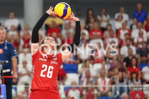  18.07.2024 MIELEC <br />
SIATKOWKA KOBIET <br />
MEMORIAL AGATY MROZ - OLSZEWSKIEJ <br />
MECZ POLSKA - FRANCJA ( POLAND - FRANCE ) <br />
N/Z KATARZYNA WENERSKA SYLWETKA <br />
 