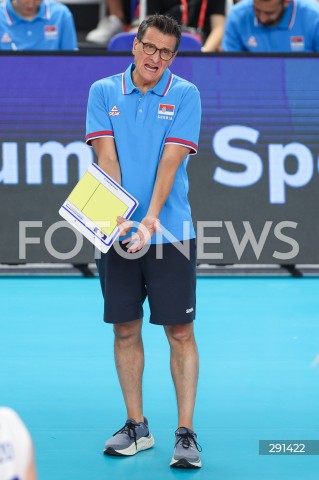  19.07.2024 MIELEC ( POLSKA - POLAND ) <br />
SIATKOWKA KOBIET - VOLLEYBALL <br />
MEMORIAL AGATY MROZ - OLSZEWSKIEJ <br />
MECZ POLSKA - SERBIA ( POLAND - SERBIA ) <br />
N/Z GIOVANNI GUIDETTI ( I TRENER - HEAD COACH ) SYLWETKA <br />
 