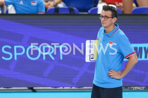  19.07.2024 MIELEC ( POLSKA - POLAND ) <br />
SIATKOWKA KOBIET - VOLLEYBALL <br />
MEMORIAL AGATY MROZ - OLSZEWSKIEJ <br />
MECZ POLSKA - SERBIA ( POLAND - SERBIA ) <br />
N/Z GIOVANNI GUIDETTI ( I TRENER - HEAD COACH ) SYLWETKA <br />
 