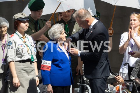  30.07.2024 WARSZAWA<br />
OBCHODY 80. ROCZNICY POWSTANIA WARSZAWSKIEGO W WARSZAWIE <br />
SPOTKANIE PREZYDENTA RP Z BOHATERAMI POWSTANIA<br />
N/Z BOHATEROWIE POWSTANIA WARSZAWSKIEGO ANDRZEJ DUDA<br />
FOT. ANTONI BYSZEWSKI/FOTONEWS 